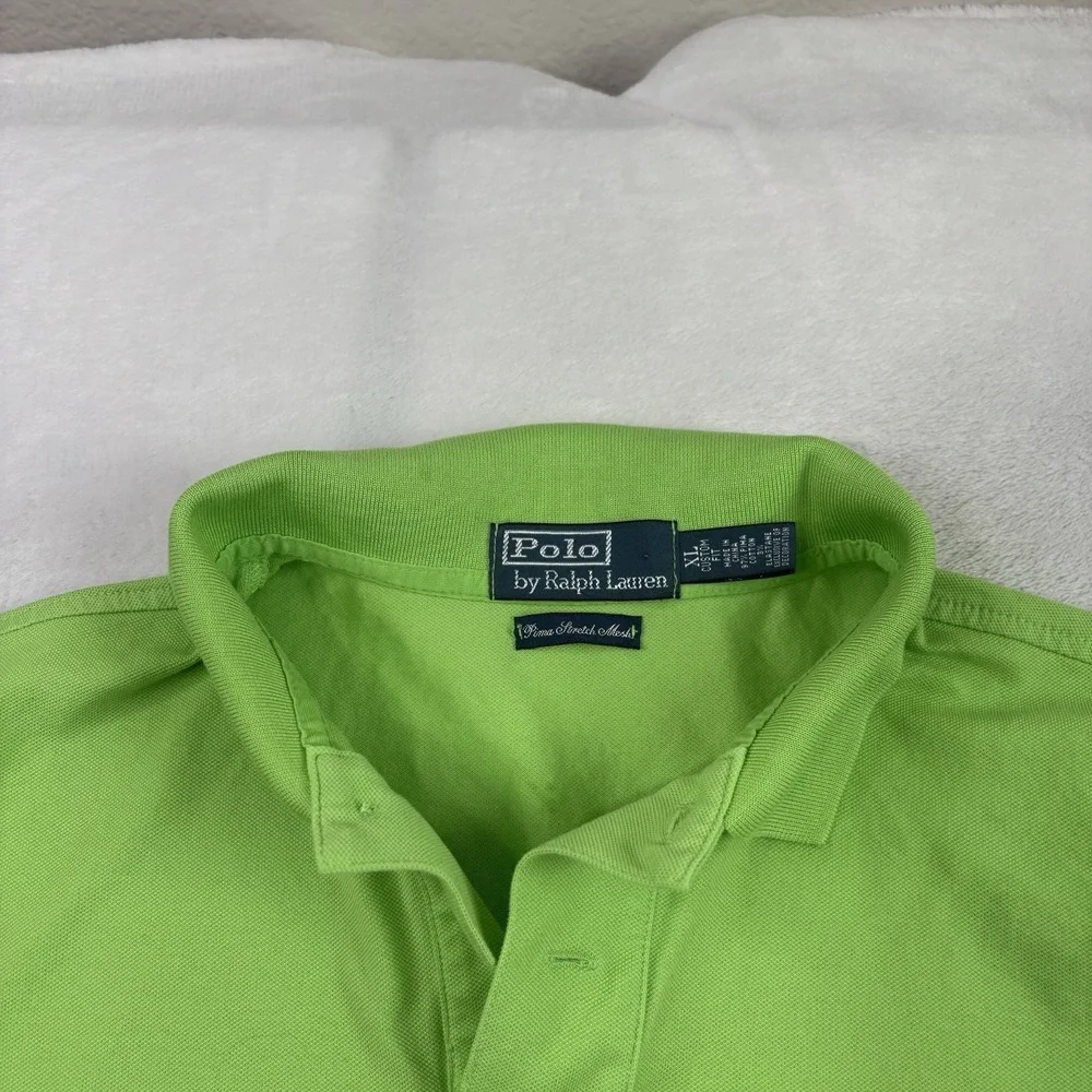 Polo Ralph Lauren Pima Stretch Green Short Sleeve Collared Shirt Men's XL